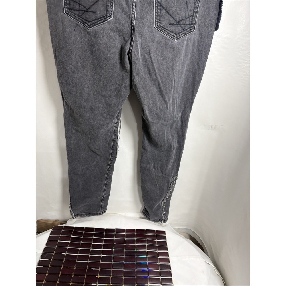 Allen B. Women Y2K Jeans Mid Rise With Fringes Embellished Starburst Snaps Sz16 - Picture 7 of 11